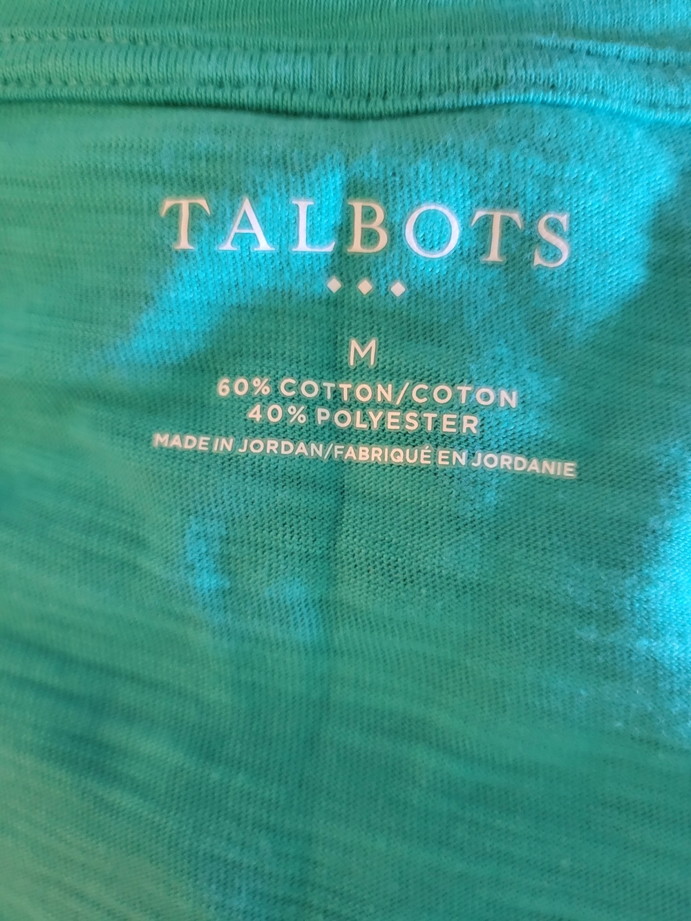Talbots Teal V-Neck Short Sleeve Tee - Picture 3 of 6